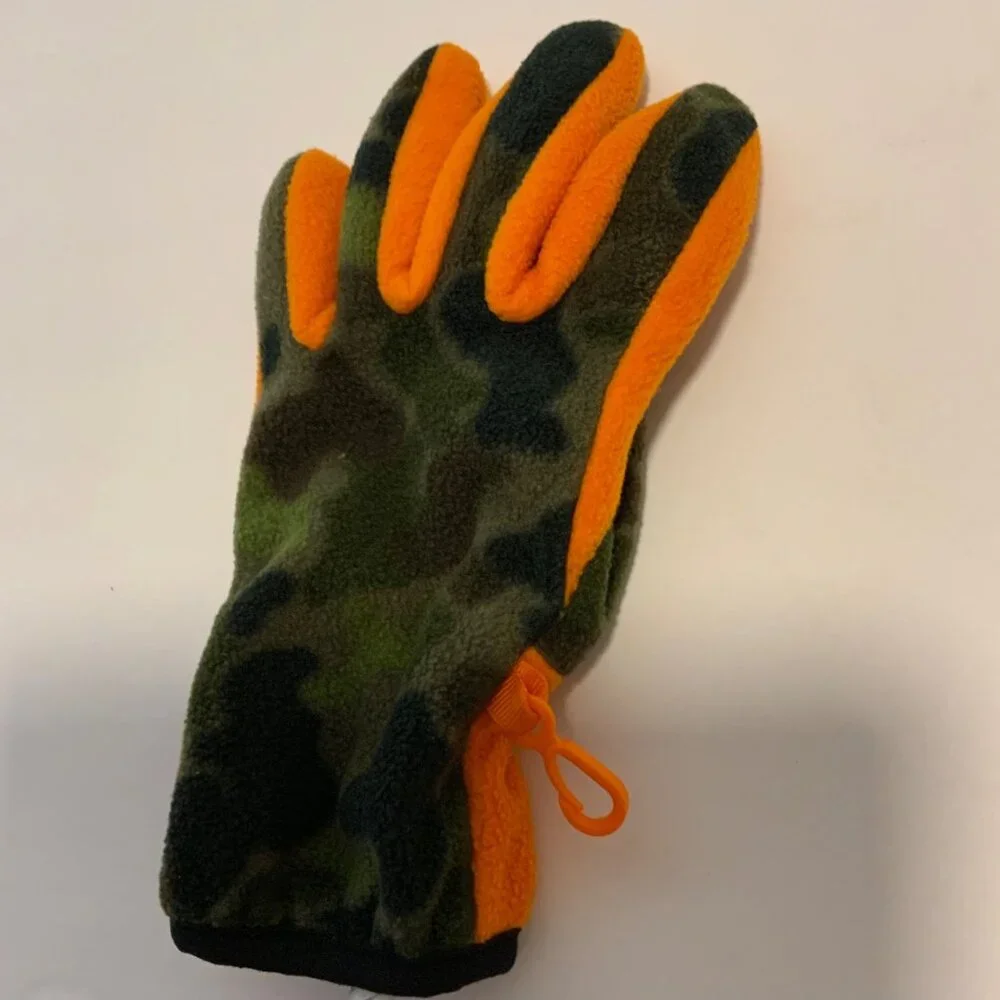 Gap Kids Green Camouflage Fleece Gloves Medium